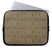 Griechisch Meander Key Squares Muster Brown Laptopschutzhülle (Vorderseite)
