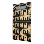 Griechisch Meander Key Squares Muster Brown Mini Klemmbrett (Gewinkelt2)