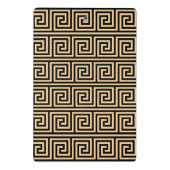 Griechisch Meander Key Squares Muster Brown Mini Klemmbrett (Rückseite)