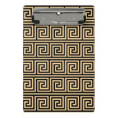 Griechisch Meander Key Squares Muster Brown Mini Klemmbrett (Vorderseite)
