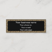 Griechisch Meander Key Squares Muster Brown Mini Visitenkarte (Vorderseite)