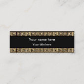 Griechisch Meander Key Squares Muster Brown Mini Visitenkarte (Rückseite)