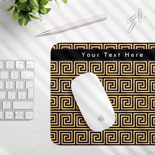 Griechisch Meander Key Squares Muster Brown Mousepad