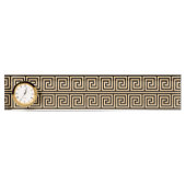 Griechisch Meander Key Squares Muster Brown Namensplakette (Vorderseite)