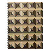 Griechisch Meander Key Squares Muster Brown Notizblock (Vorderseite)