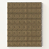 Griechisch Meander Key Squares Muster Brown Notizblock (Rückseite)