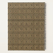 Griechisch Meander Key Squares Muster Brown Planer (Rückseite)