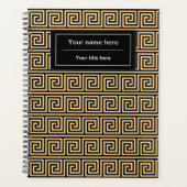 Griechisch Meander Key Squares Muster Brown Planer (Vorderseite)