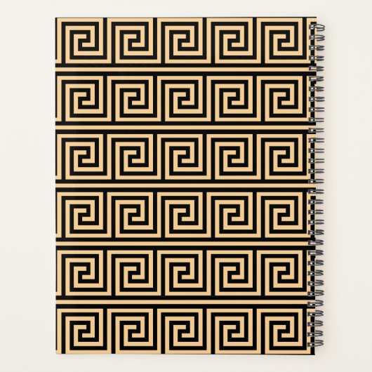 Griechisch Meander Key Squares Muster Brown Planer (Rückseite)