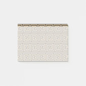Griechisch Meander Key Squares Muster Brown Post-it Klebezettel (Vorderseite)