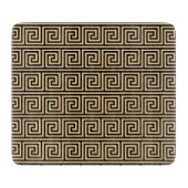 Griechisch Meander Key Squares Muster Brown Schneidebrett (Vorderseite)