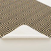 Griechisch Meander Key Squares Muster Brown Sherpadecke (3/4)