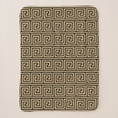 Griechisch Meander Key Squares Muster Brown Sherpadecke (Vorderseite)