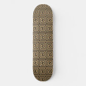 Griechisch Meander Key Squares Muster Brown Skateboard (Vorderseite)