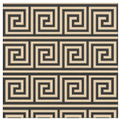 Griechisch Meander Key Squares Muster Brown Stoff (Nahaufnahme)