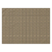 Griechisch Meander Key Squares Muster Brown Tischdecke (Vorderseite (Horizontal))