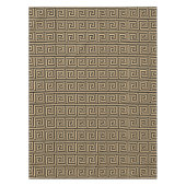 Griechisch Meander Key Squares Muster Brown Tischdecke (Vorderseite)