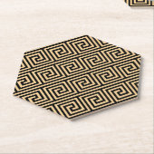 Griechisch Meander Key Squares Muster Brown Untersetzer (angewinkelt)