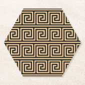 Griechisch Meander Key Squares Muster Brown Untersetzer (Vorderseite)