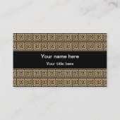 Griechisch Meander Key Squares Muster Brown Visitenkarte (Rückseite)