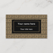 Griechisch Meander Key Squares Muster Brown Visitenkarte (Rückseite)