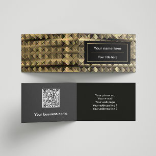Griechisch Meander Key Squares Muster Brown Visitenkarten