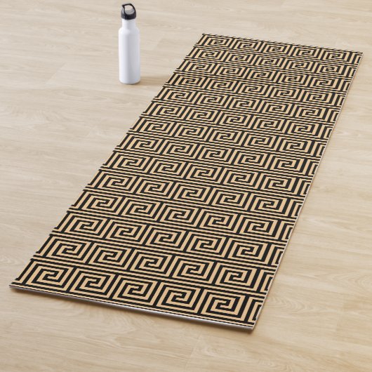 Griechisch Meander Key Squares Muster Brown Yogamatte (Beispiel)