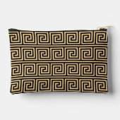 Griechisch Meander Key Squares Muster Brown Zubehörtasche (Rückseite)