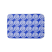 Griechisch Meander Key Waves Muster blau Badematte (Vorderseite)
