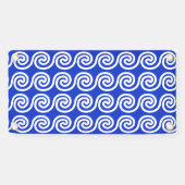 Griechisch Meander Key Waves Muster blau Banner (Horizontal)