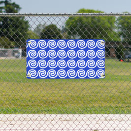 Griechisch Meander Key Waves Muster blau Banner