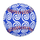 Griechisch Meander Key Waves Muster blau Baseball (Vorderseite)