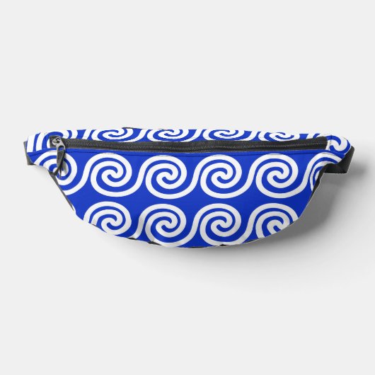 Griechisch Meander Key Waves Muster blau Bauchtasche (Ablage )