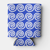 Griechisch Meander Key Waves Muster blau Dosenkühler (Vorderseite)