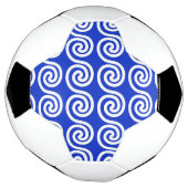 Griechisch Meander Key Waves Muster blau Fußball (Gedreht)