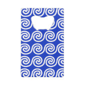Griechisch Meander Key Waves Muster blau Geldbeutel Flaschenöffner (Vorderseite)