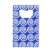 Griechisch Meander Key Waves Muster blau Geldbeutel Flaschenöffner (Rückseite)