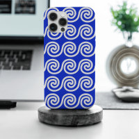 Griechisch Meander Key Waves Muster blau