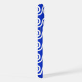 Griechisch Meander Key Waves Muster blau iPhone Hülle (Rechte Seite)