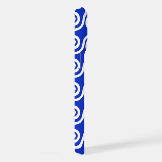 Griechisch Meander Key Waves Muster blau iPhone Hülle (Rechte Seite)