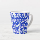 Griechisch Meander Key Waves Muster blau Milchtasse (Rechte Ecke)