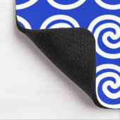 Griechisch Meander Key Waves Muster blau Mousepad (Ecke)