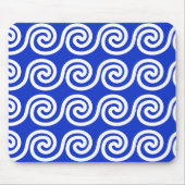Griechisch Meander Key Waves Muster blau Mousepad (Vorne)