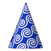 Griechisch Meander Key Waves Muster blau Partyhütchen (Links)