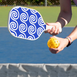 Griechisch Meander Key Waves Muster blau Pickleball Schläger