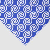 Griechisch Meander Key Waves Muster blau Seidenpapier (Ausschnitt)