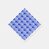 Griechisch Meander Key Waves Muster blau Serviette (Ecke)