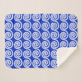 Griechisch Meander Key Waves Muster blau Sherpadecke (Vorderseite (Horizontal))