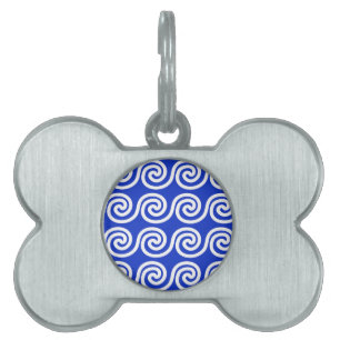 Griechisch Meander Key Waves Muster blau Tiermarke