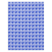 Griechisch Meander Key Waves Muster blau Tischdecke (Vorderseite)